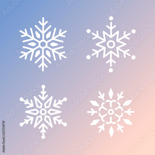 Set of Snowflakes Christmas design vector