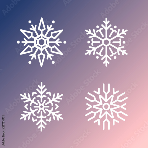 Set of Snowflakes Christmas design vector