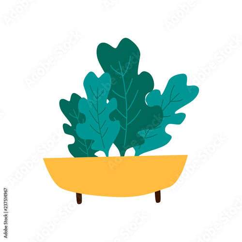 Bowl with organic greens healthy food vector