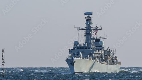 WARSHIP - Frigate on a patrol in the sea
