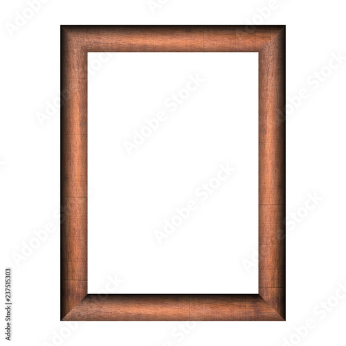 wooden frame with isolated white background. for A4 image or text.