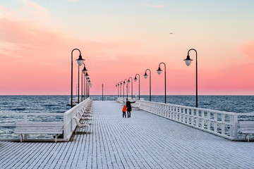 pier in baltic sea winter