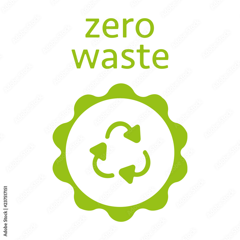 Zero waste, recycling sign. Icon. Modern vector illustration Zero waste, recycling sign. Icon. Modern vector illustration
