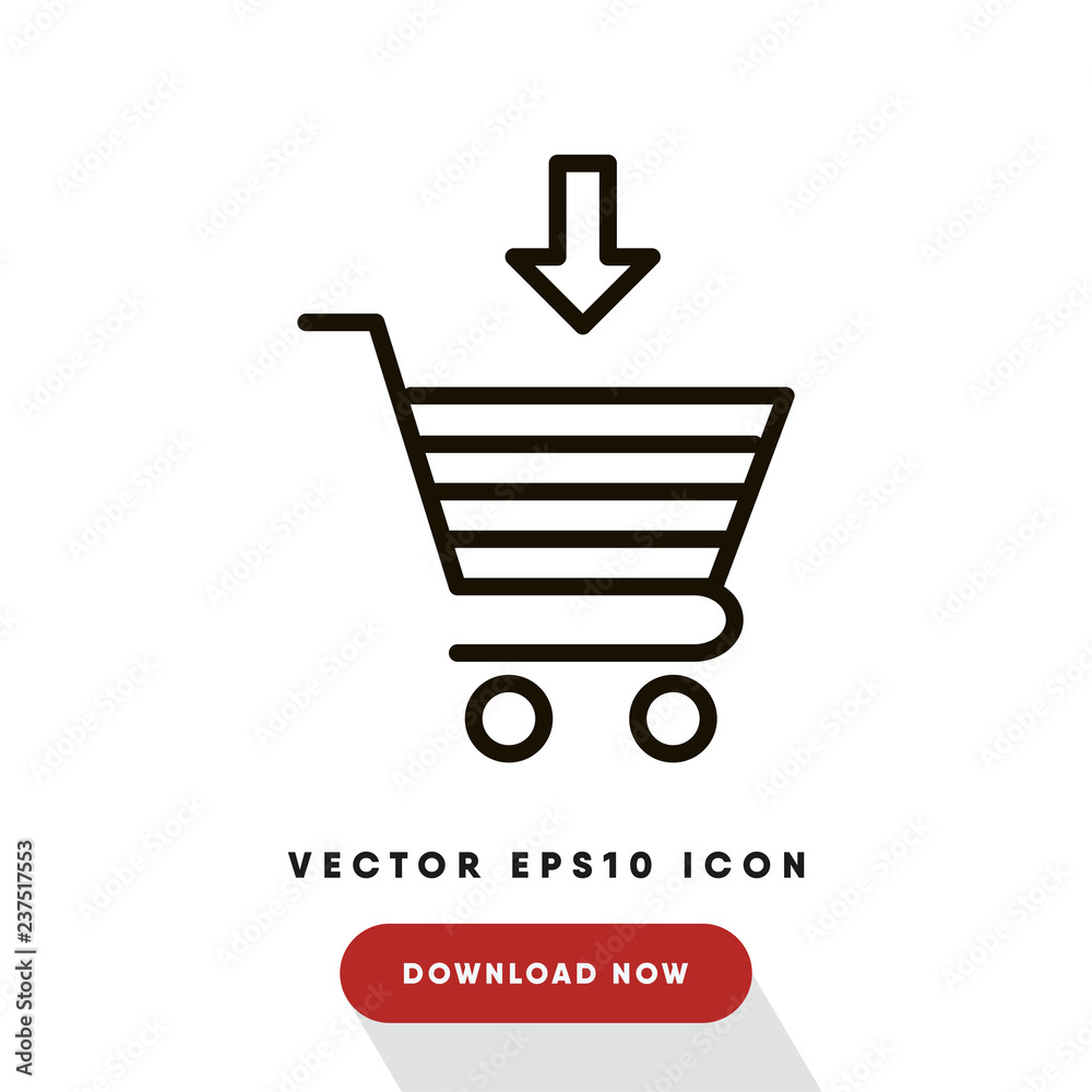 Shopping cart cyber monday vector icon Shopping cart cyber monday vector icon