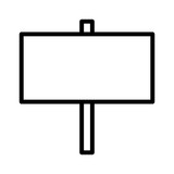 Blank wood sign or empty wooden signpost banner line art vector icon for apps and websites