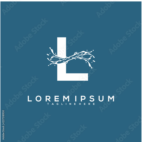 Abstract Initial L logo design concept, water logo vector design