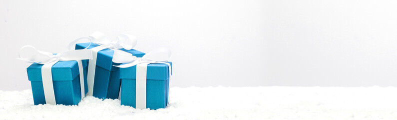 Blue christmas holidays decoration on a white background