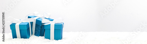 Blue christmas holidays decoration on a white background