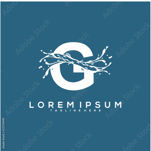 Abstract Initial G logo design concept, water logo vector design