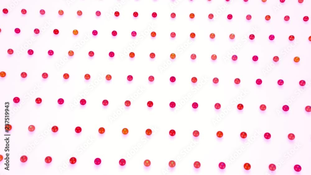 christmas balls on surface in a rows. 3d animation for new year compositions or background with depth of field. amera moves smoothly above the surface. Red shades 10 christmas balls on surface in a rows. 3d animation for new year compositions or background with depth of field. amera moves smoothly above the surface. Red shades 10
