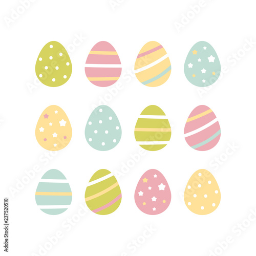 Trendy Easter Eggs Collection in pastel colors SVG PNG EPS