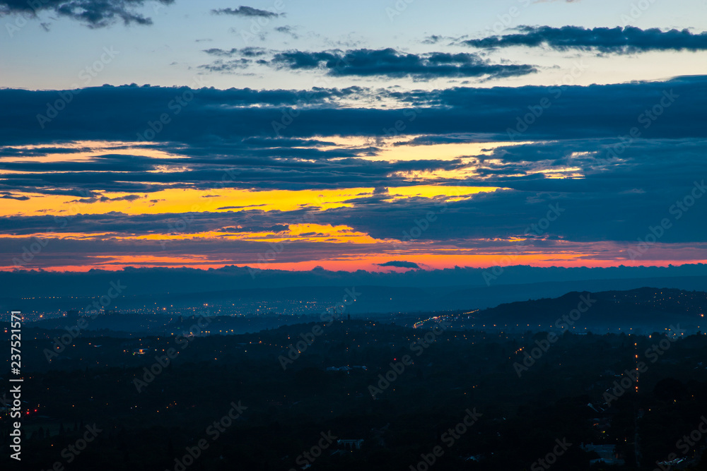 Pretoria, the capitol of South Africa, as viewed from the Klapperkop hill overlooking the city.