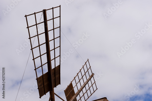 Architectural details of the historic windmill. Fuerteventura. Canary Islands. Spain