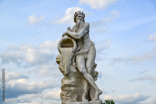 Allegory of god of river Scamander - sculpture in park Kuskovo of Moscow  beginning of XVIII century. Russia