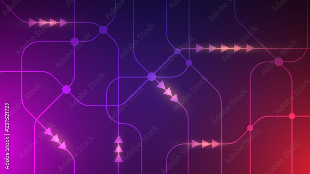 abstract technology background,connection of line on cyberspace,minimal circuit line background with yellow light effect in concept modern technology