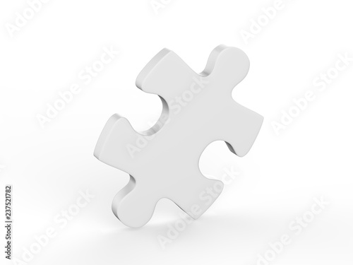 One puzzle piece mock-Up on isolated white background, 3d illustration