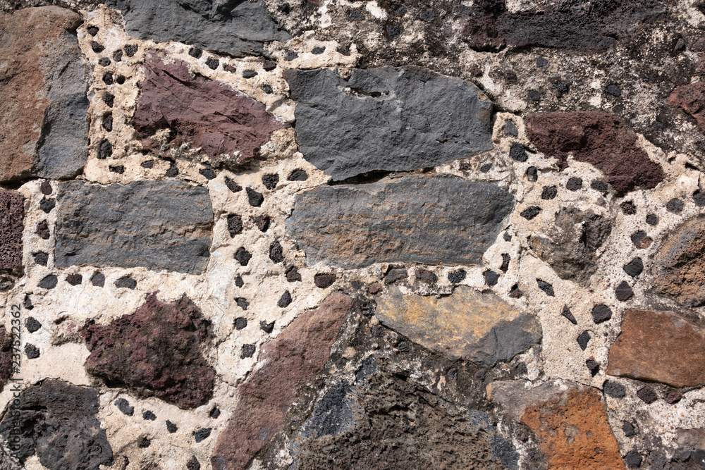 Fototapeta premium Historic stone and rock construction and reconstruction at Teotihuacan, Mexico