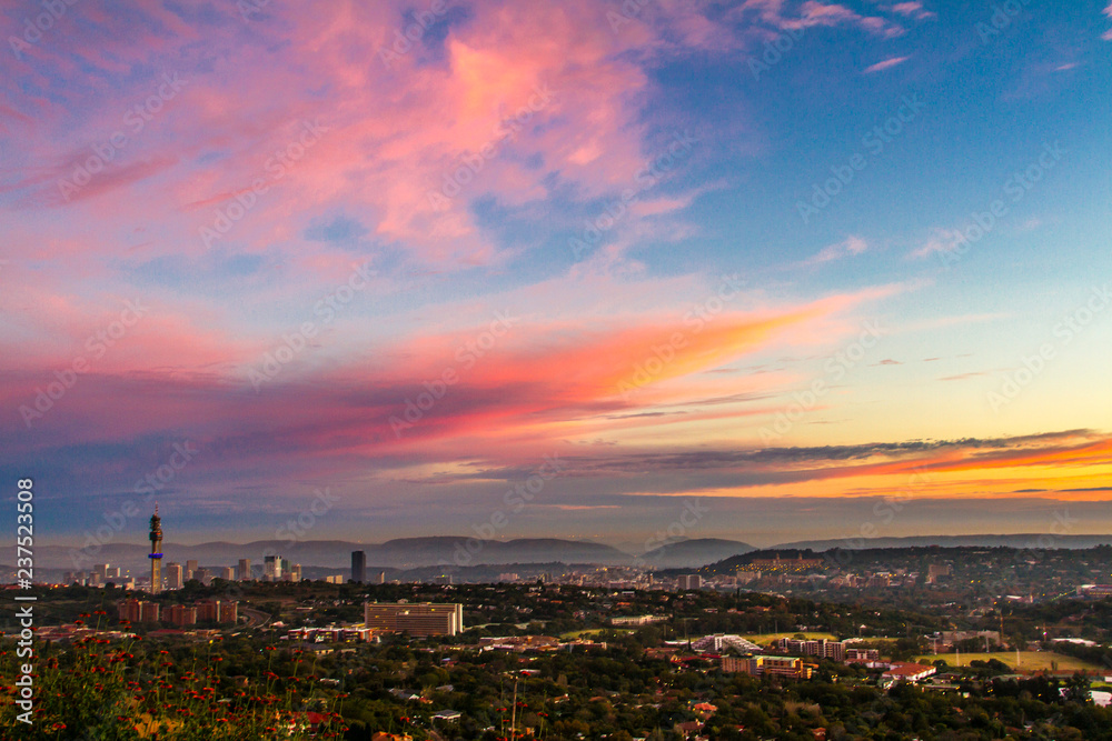 Pretoria, the capitol of South Africa, as viewed from the Klapperkop hill overlooking the city. Pretoria, the capitol of South Africa, as viewed from the Klapperkop hill overlooking the city.