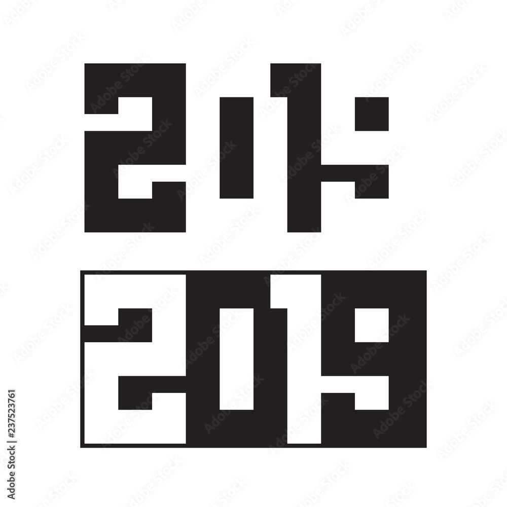2019 Year geometric signs