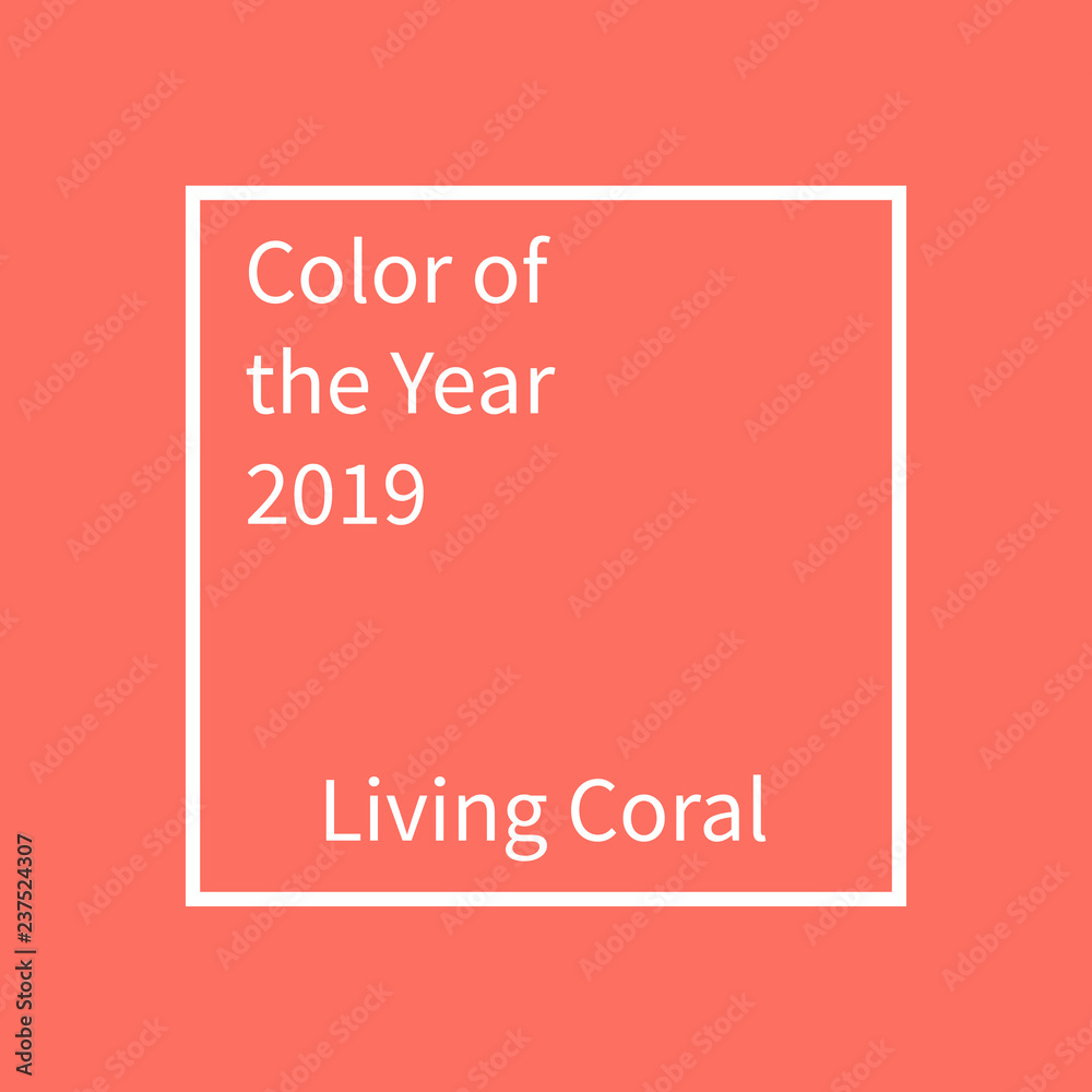 Living Coral color of the year. Color trend palette Stock Vector | Adobe  Stock