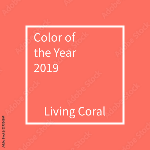 Living Coral color of the year. Color trend palette