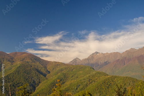 Nature and mountain landscapes of Sochi and Rosa Khutor mountain resort, autumn colors © Ambartsumian