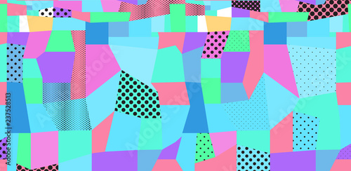 Abstract colored background from dots and geometric shapes