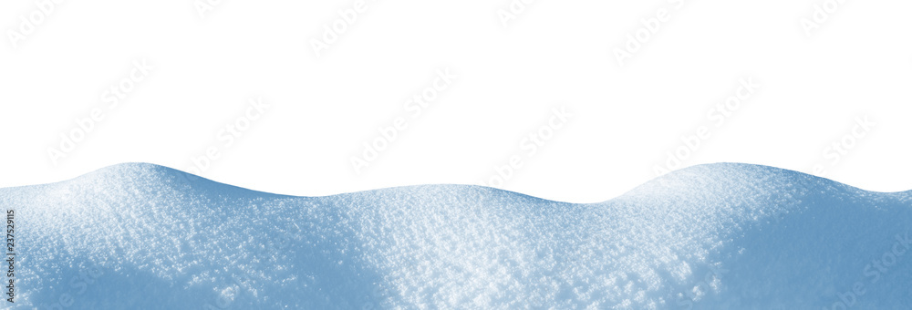 Naklejka Snowdrift isolated on white background for design. Snow on white background