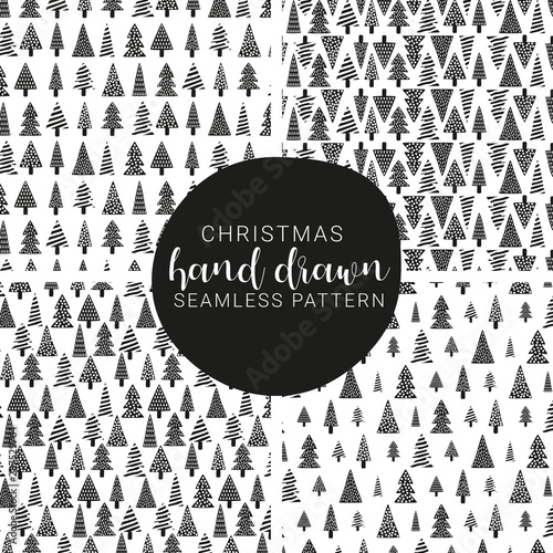 Christmass Hand Drawn Seamless Pattern