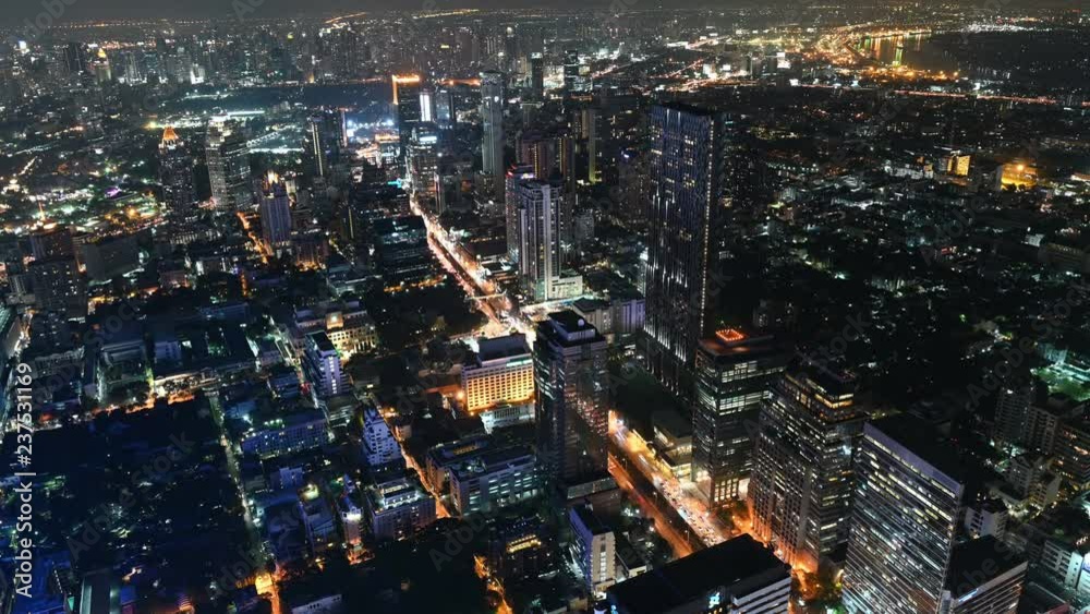 4K Time lapse of bird view of Bangkok city at night 4K Time lapse of bird view of Bangkok city at night