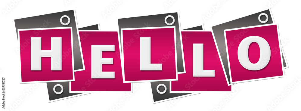 Hello Pink Grey Squares Rings Hello Pink Grey Squares Rings