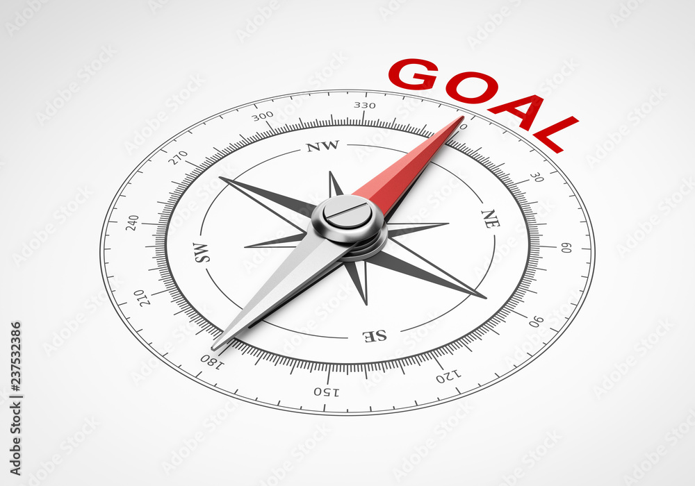 Compass on White Background, Goal Concept Compass on White Background, Goal Concept
