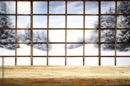 table background and winter window 