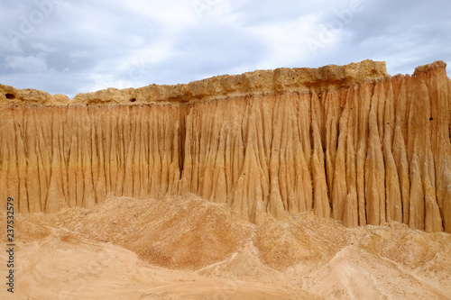 Lalu Park in Sakaeo province, Thailand, due to soil erosion has produced stranges shapes photo