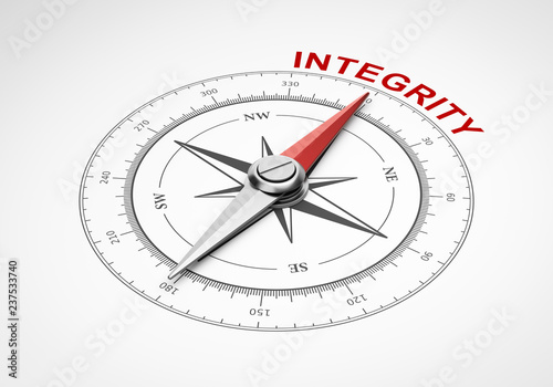 Фототапет Compass on White Background, Integrity Concept