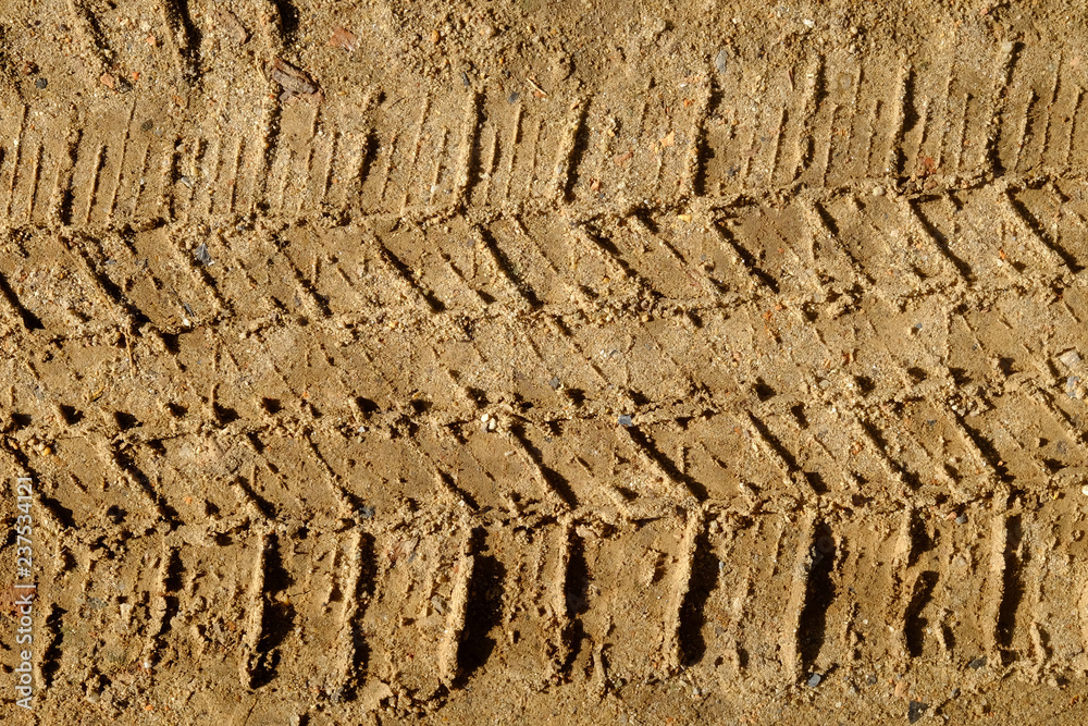 Tire tracks in the sand Tire tracks in the sand
