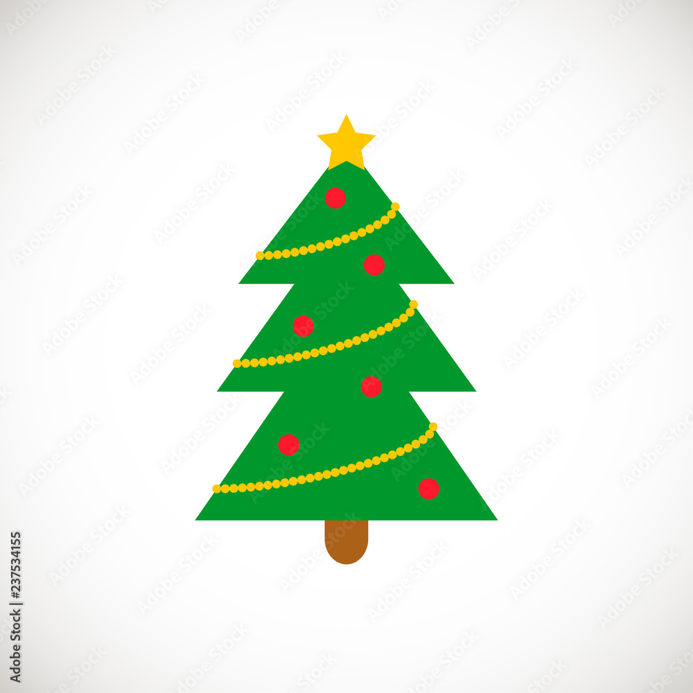 Christmas tree icon. Vector illustration in flat design Christmas tree icon. Vector illustration in flat design