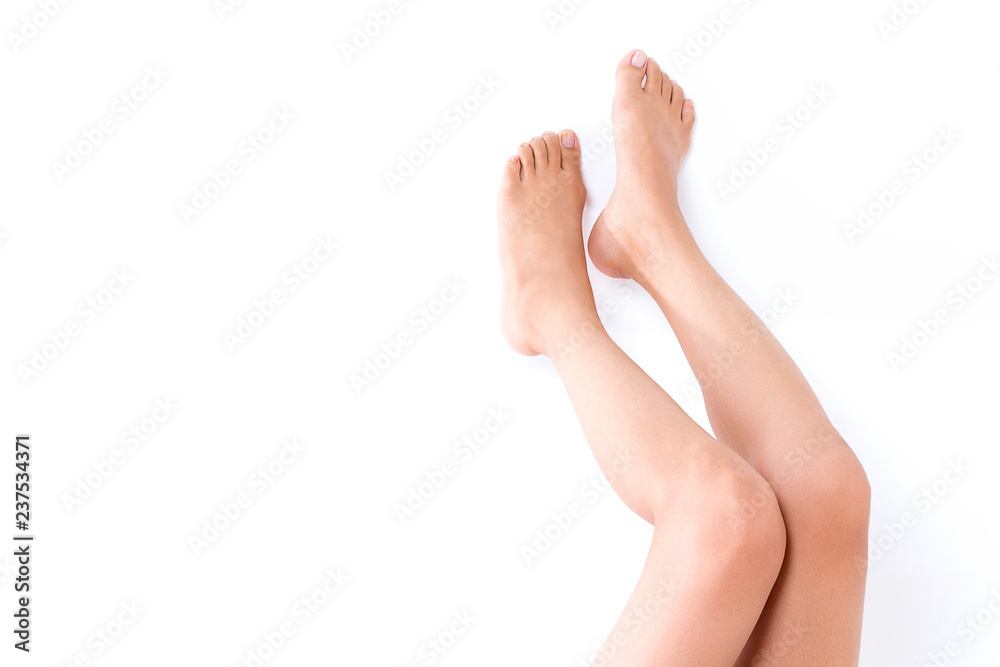 Perfect female legs, isolated on white background Perfect female legs, isolated on white background