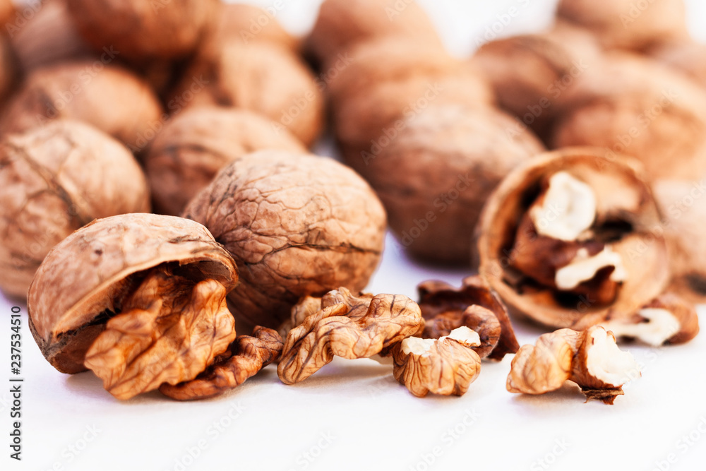 Natural walnut in shell background pattern texture Natural walnut in shell background pattern texture