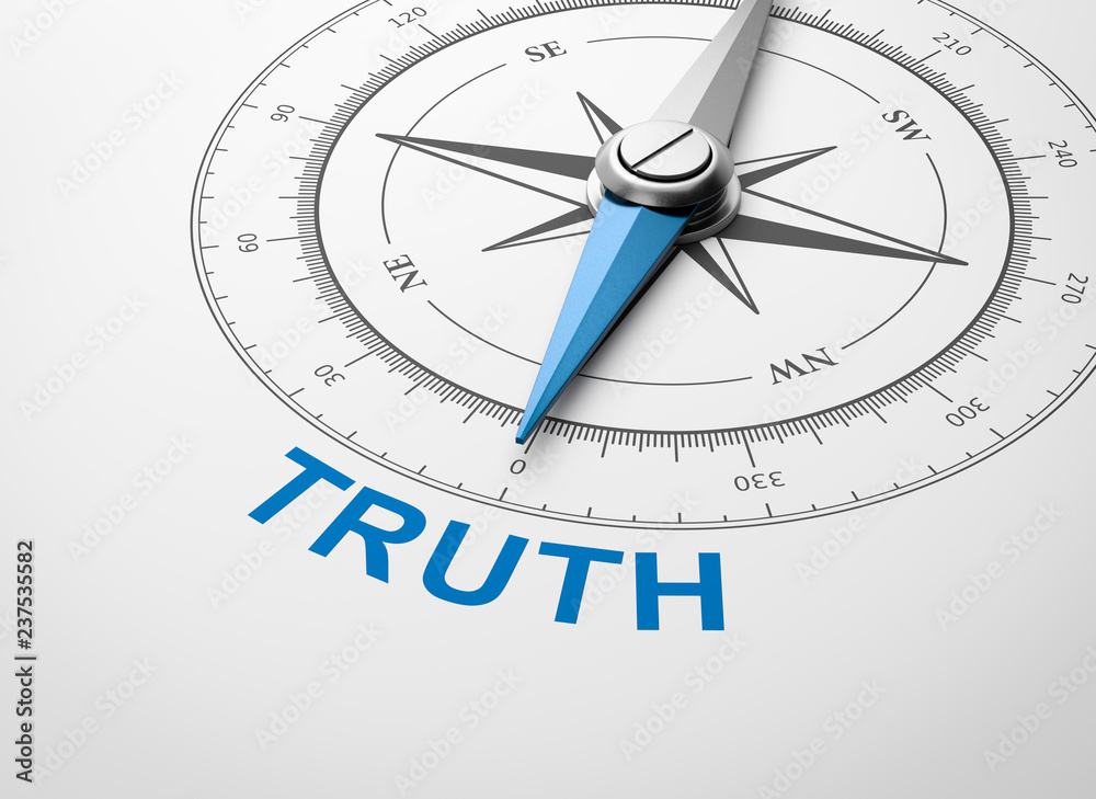Compass on White Background, Truth Concept Compass on White Background, Truth Concept