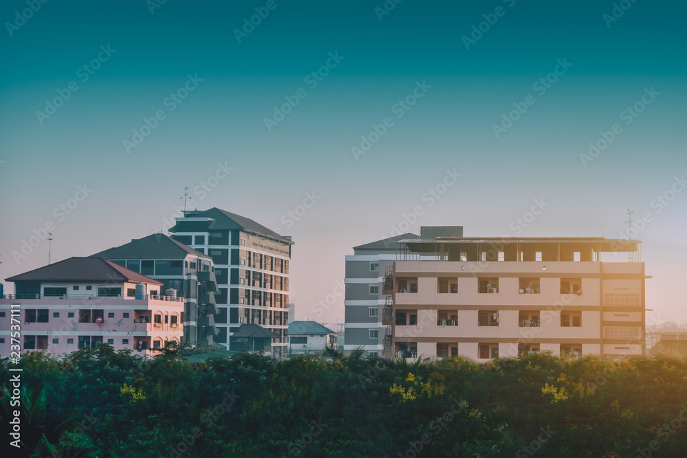 Apartment Dormitory Architecture Building sky sunlight morning