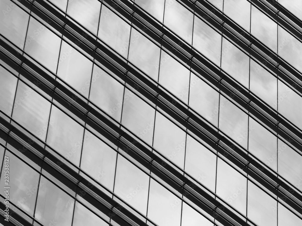 Architectural glass building pattern black and white Architectural glass building pattern black and white