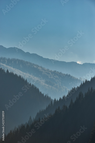 Morning landscape of a mountain peak