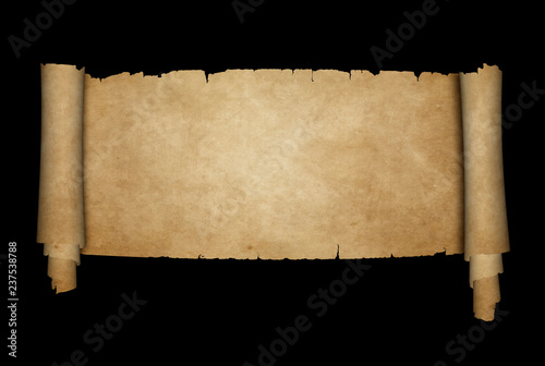 Antique parchment scroll. photo