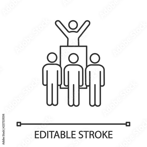 Protest leader linear icon