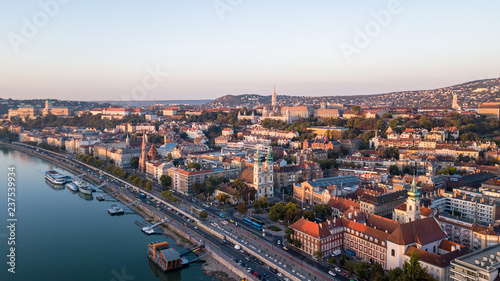 Panorama of the Danube Parliament Budapest airborne copter © slava2271