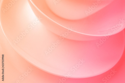 Abstract background with smooth lines in coral color. Living coral color of the Year 2019. photo