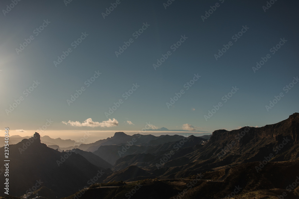 GRAN CANARIA,SPAIN - NOVEMBER 6, 2018: Beautiful landscape of the mountains