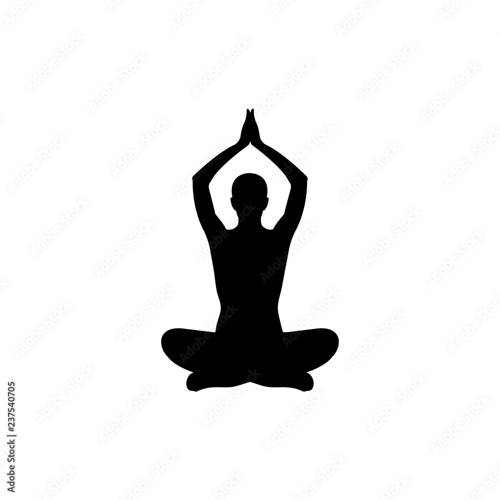 Yoga icon, logo on white background