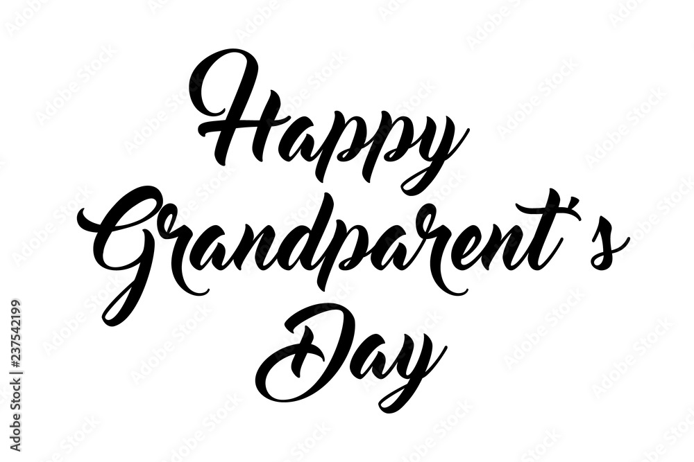 The Best Grandpa, Happy Grandparent's Day Calligraphy on White Background The Best Grandpa, Happy Grandparent's Day Calligraphy on White Background